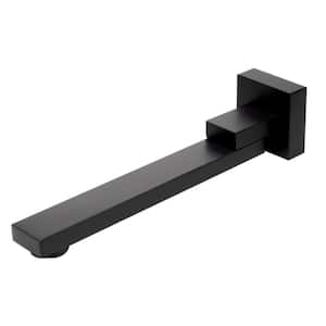 10.25 in. Wall-Mount Bath Spout with Foldable Ability in Black Matte