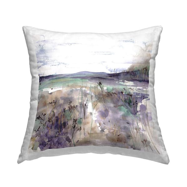 Stupell Industries Abstract Distant Mountain Gray Print Polyester 18 in. x 18 in. Throw Pillow