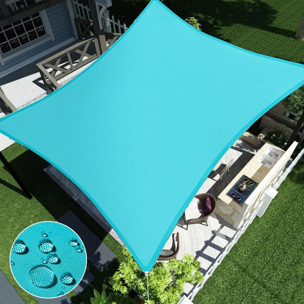10 x 15 ft. Waterproof Sun Shade Sail Rectangle Canopy Cover UV Blockage for Outdoor Patio Pergola Backyard, Turquoise price history on PriceWatchPro
