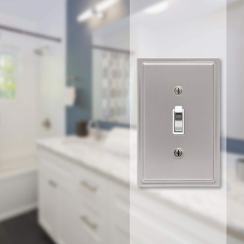 Brushed Nickel Single Toggle Steel Wall Plate