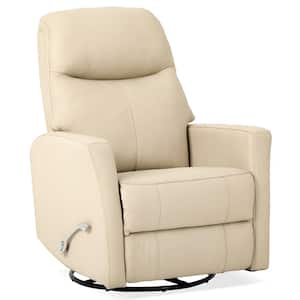 Amelia 33 in. W Genuine Leather Swivel Glider Reclining Chair