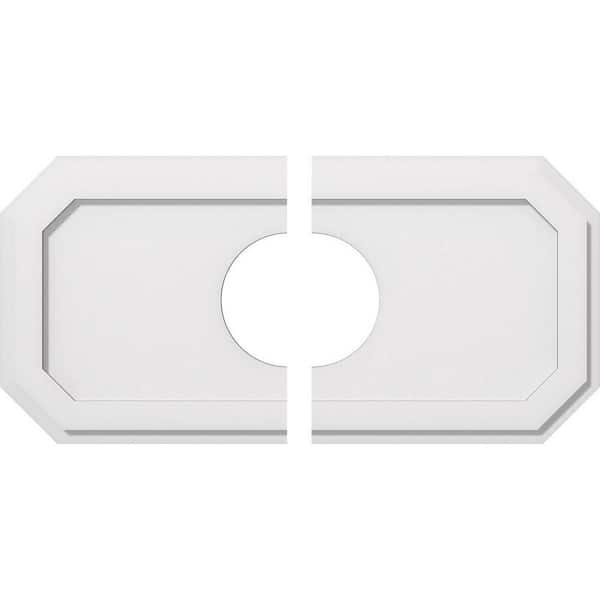 Ekena Millwork 30 in. W x 15 in. H x 7 in. ID x 1 in. P Emerald Architectural Grade PVC Contemporary Ceiling Medallion (2-Piece)