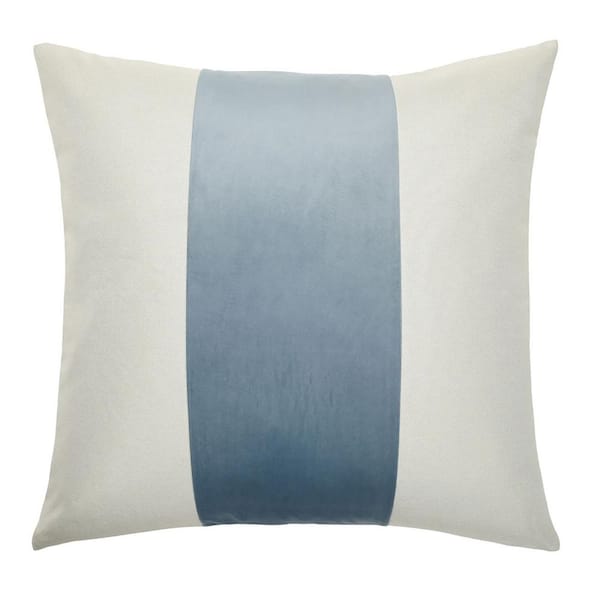 Two Tone Blue Canvas Solid Cotton 24 in. Throw Pillow