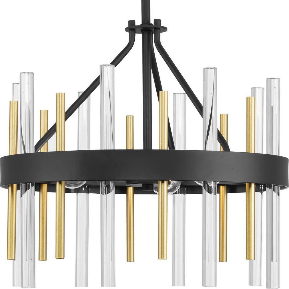 Orrizo 16" Black and Gold Semi-Flush Mount Light