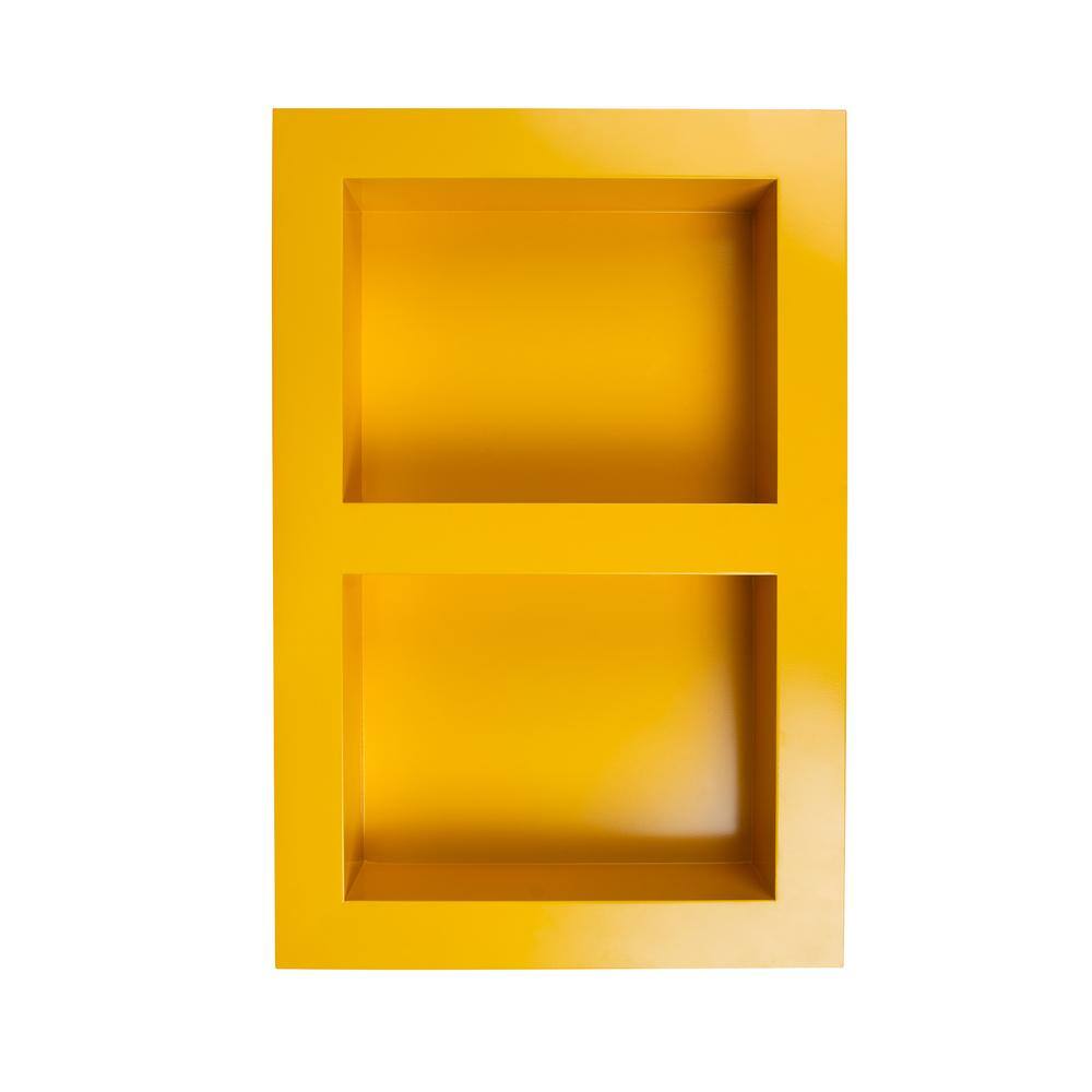 Yellow Stainless Steel Double Shelf Wall Niche for Shower
