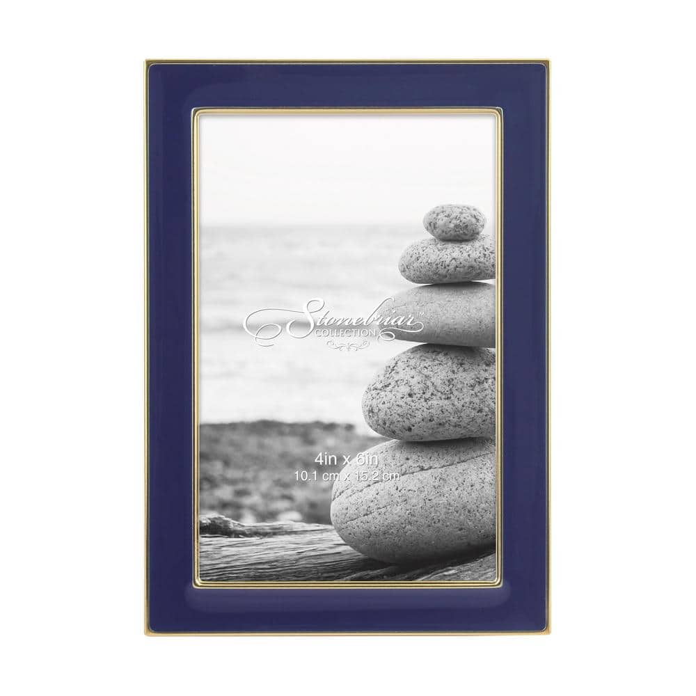 Stonebriar Collection 4 in. x 6 in. Navy Blue Single Picture Frame with Easel Back SB6509A