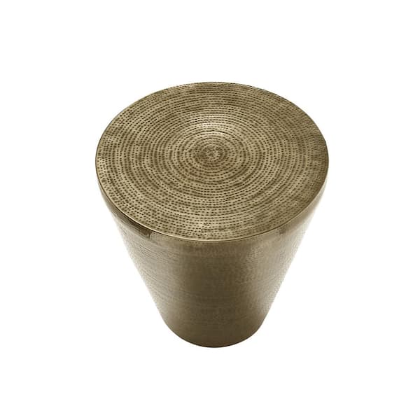 Unbranded 20 in. Gold Round Metal End Table
