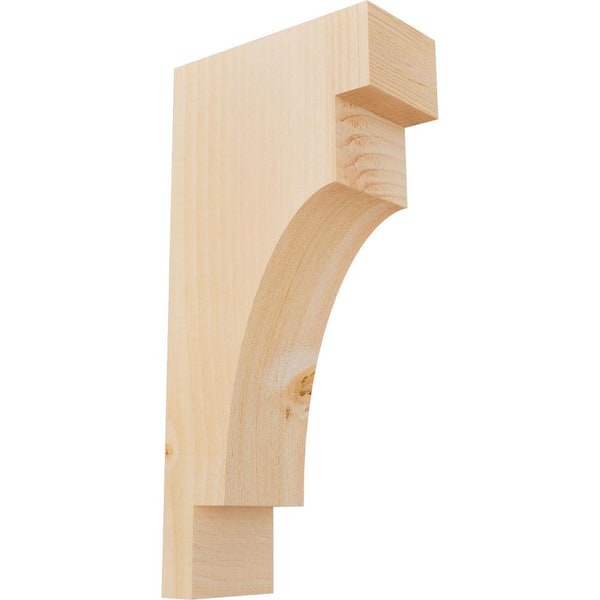 Ekena Millwork 3-1/2 in. x 8 in. x 16 in. Douglas Fir Mediterranean Smooth Corbel
