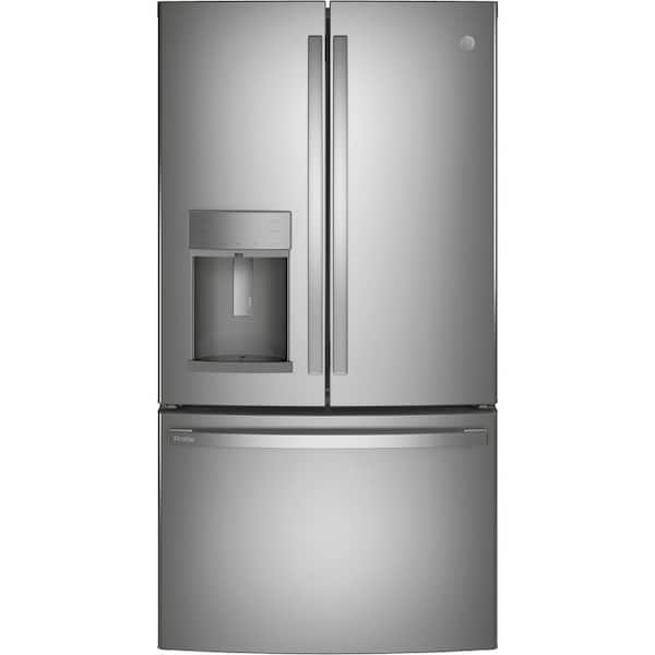 GE - Profile 22.1 cu. ft. French Door Refrigerator with Hands-Free Autofill in Stainless Steel, Counter Depth