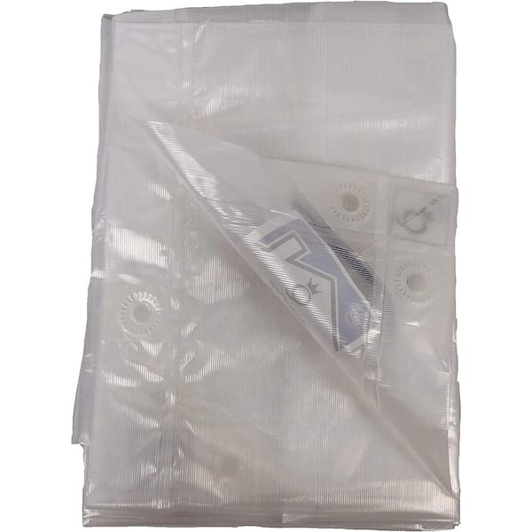 Agfabric Clear Tarps Heavy 8 ft. x 10 ft., Transparent Waterproof Greenhouse Tarp Garden Rainproof Covering