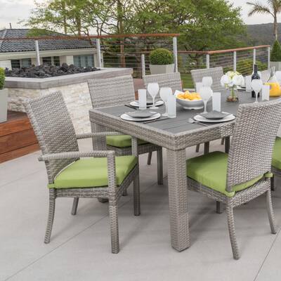 Green Wicker Patio Dining Furniture, Best Outdoor Dining Furniture Brands