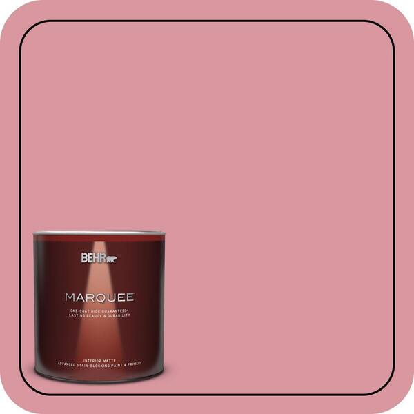 BEHR MARQUEE 1 qt. #M150-4 Glow Pink Matte Interior Paint & Primer