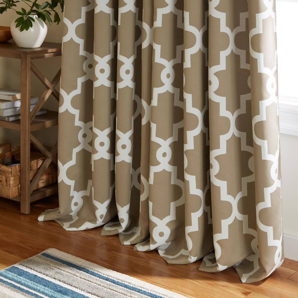 Taupe Polyester Blackout Grommet Window Panel Set