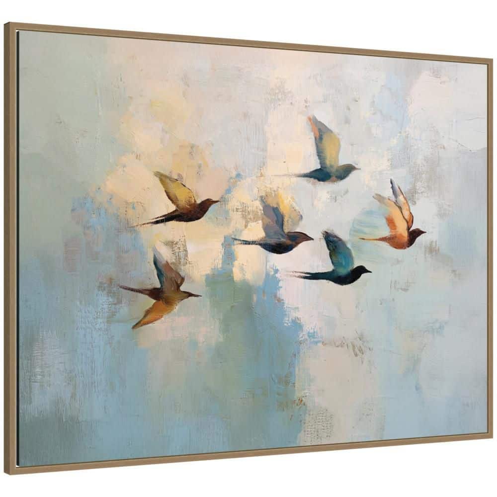 "Sylvie ""Abstract Birds in Flight II"" by The Creative Bunch Studio Animals Framed Canvas Art Print 32 in. x 42 in." price history on PriceWatchPro
