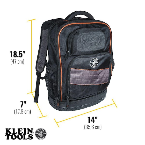 Klein Tools 14 in. Tradesman Pro Organizer Technician's Jobsite Backpack  with Toughbook Laptop Pocket 55439BPTB - The Home Depot