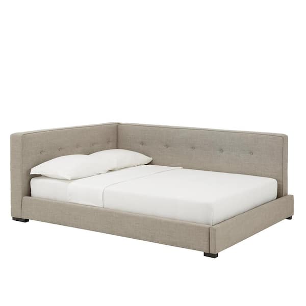 HomeSullivan Grey Fabric Full Size Upholstered Lounger