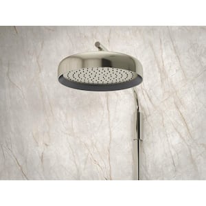 Statement Round 1-Spray Patterns 2.5 GPM 12 in. Ceiling Mount Rainhead Fixed Shower Head in Vibrant French Gold