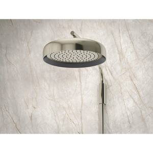 Statement Round 1-Spray Patterns 2.5 GPM 12 in. Ceiling Mount Rainhead Fixed Shower Head in Vibrant Polished Nickel