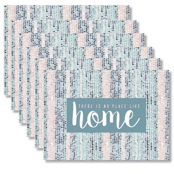 Morgan Home MHF Home 18 in. x 13 in. Polypropylene No Place Like Home Bubbles Placemats (Set of 6)
