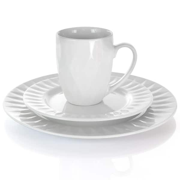 Elama 16-Piece Cara White Porcelain Dinnerware Set (Service for 4