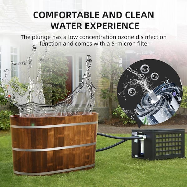 WOODBRIDGE Challenge 54 Luxury Cold Plunge Ice Tub with Chiller and  Heater, Ozone sanitation and Filter circulation system HBT8001 - The Home  Depot