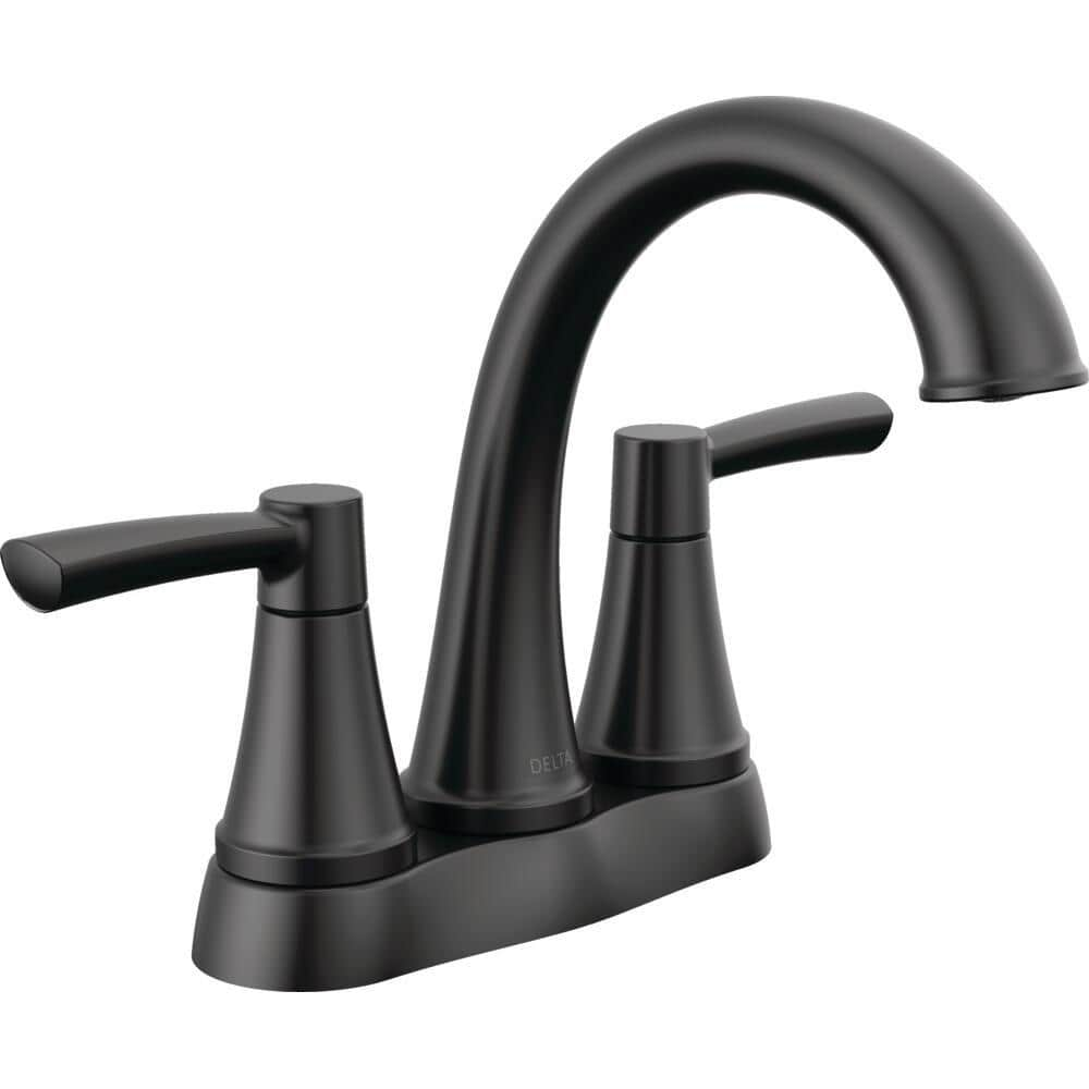 Delta Casara 4 in. Centerset Double Handle Bathroom Faucet in Matte ...