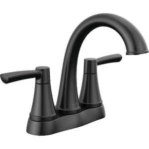 Casara 4 in. Centerset Double Handle Bathroom Faucet in Matte Black
