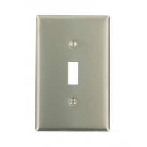 1-Gang 1-Toggle Midway Size Stainless Steel Wall Plate, Stainless Steel