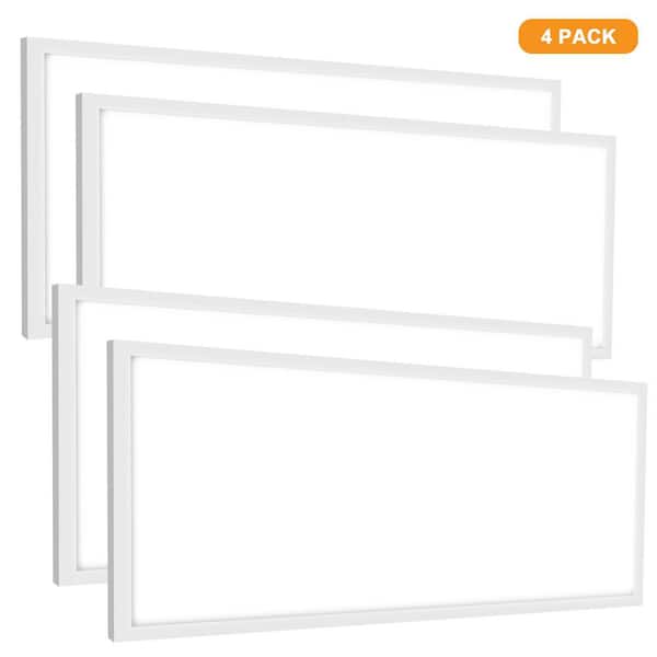 4-PACK 48in 3300/4400/5500 Lumens Dimmable Integrated LED Flush Mount Light Panel Light 30/40/50-Watt 3500/4000/5000K
