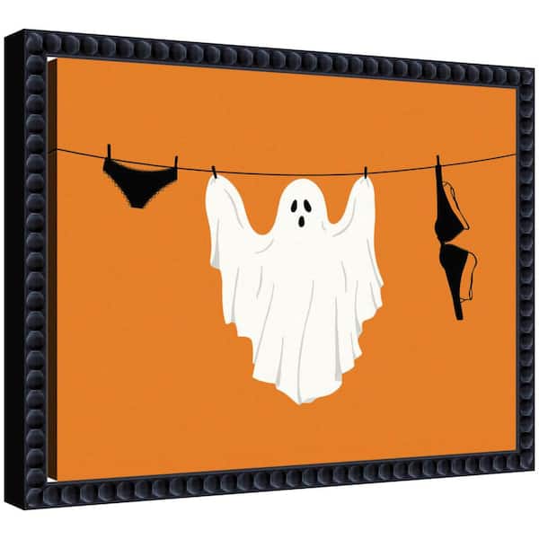 Sylvie "Clothes Line Ghost" by Megan Ryan Holiday Framed Canvas Art Print 10 in. x 13 in.