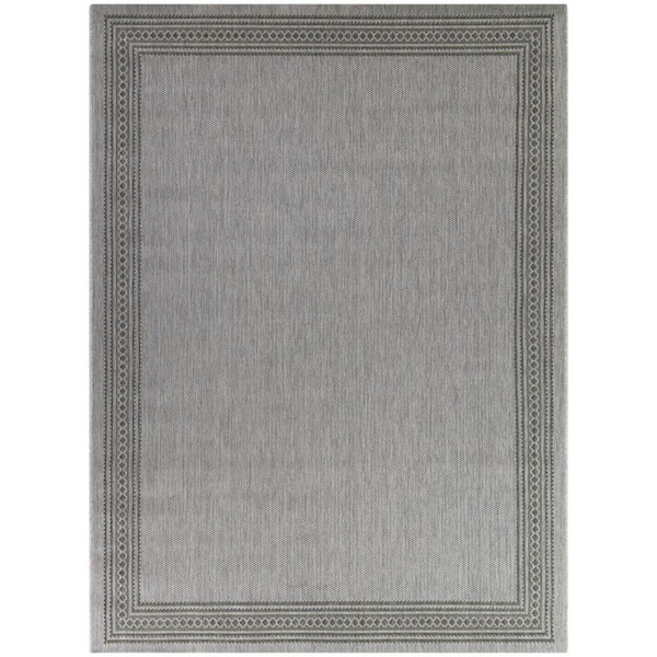 Hampton Bay Light Gray 5 x 7 Border Indoor/Outdoor Area Rug