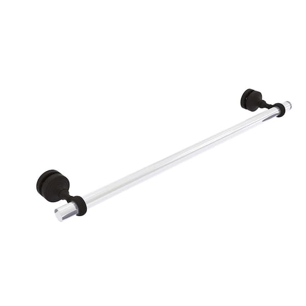 Allied Brass Pacific Grove Collection 24 in. Over-the-door Shower Door Towel Bar with Twisted Accents in Oil Rubbed Bronze