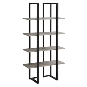 60 in. Dark Taupe with 4-Shelves Composite Bookcase