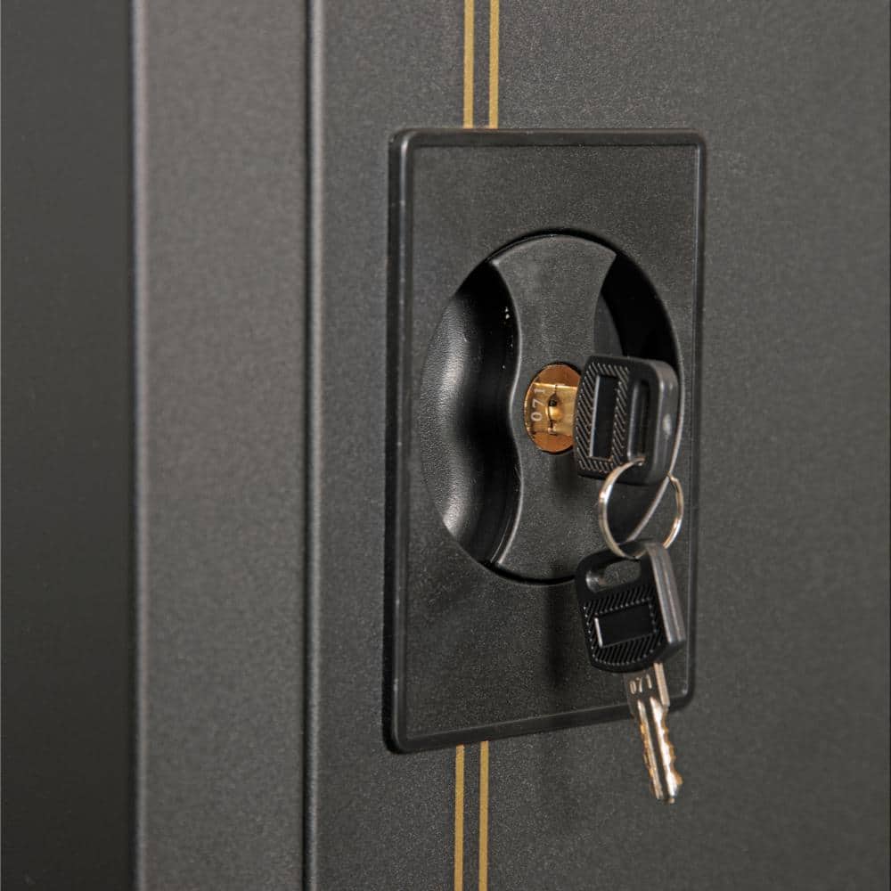 Black Metal 5-Rifle Gun Safe with Deer Decal