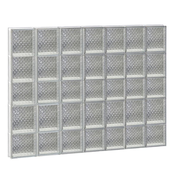 Clearly Secure 40.25 in. x 32.75 in. x 3.125 in. Frameless Diamond Pattern Non-Vented Glass Block Window
