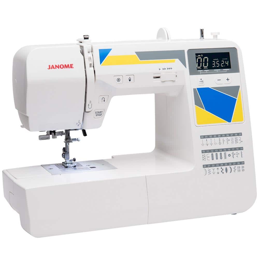White Computerized Sewing Machine with LCD Screen and 30 Stitches