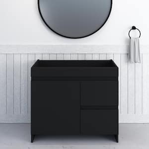 Mace 40 in. W x 18 in. D x 34 in. H Bath Vanity Cabinet without Top in Black with Right-Side Drawers