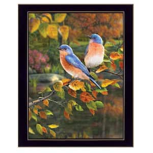 Bluebirds by Unknown 1 Piece Framed Graphic Print Animal Art Print 18 in. x 14 in. .