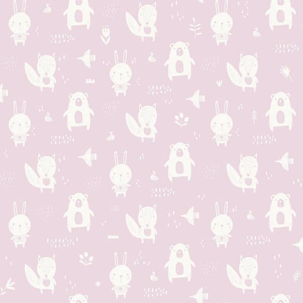 Chesapeake Pink Bitsy Woodland Matte Non-Pasted Wallpaper Sample