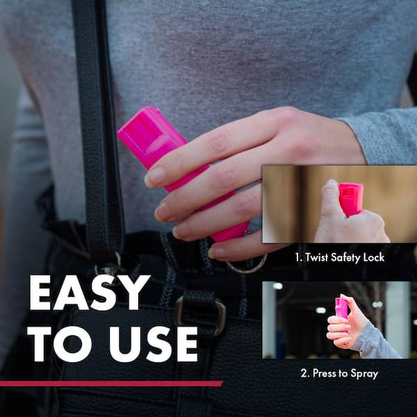 SABRE Pepper Spray With Finger Grip And Key Ring, Dusk Purple HC