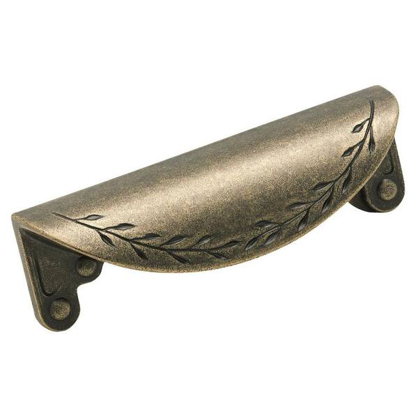Amerock Nature's Splendor 3 in (76 mm) Center-to-Center Weathered Brass Cabinet Cup Pull