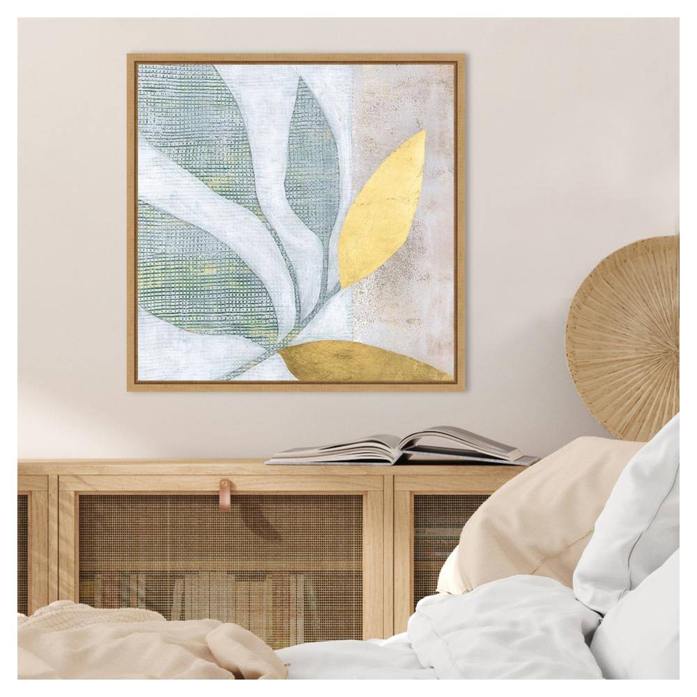 Veiled Garden I Abstract Canvas Print with Maple Frame