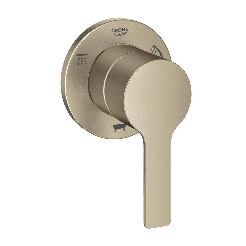 Modern European Brushed Nickel Wall-Mounted 3-Way Shower Diverter