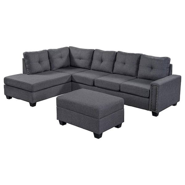 Harper & Bright Designs 105.2 in. Square Arm 5-Seat Harper & Bright Designs 105.2 in. Square Arm 5-Seat