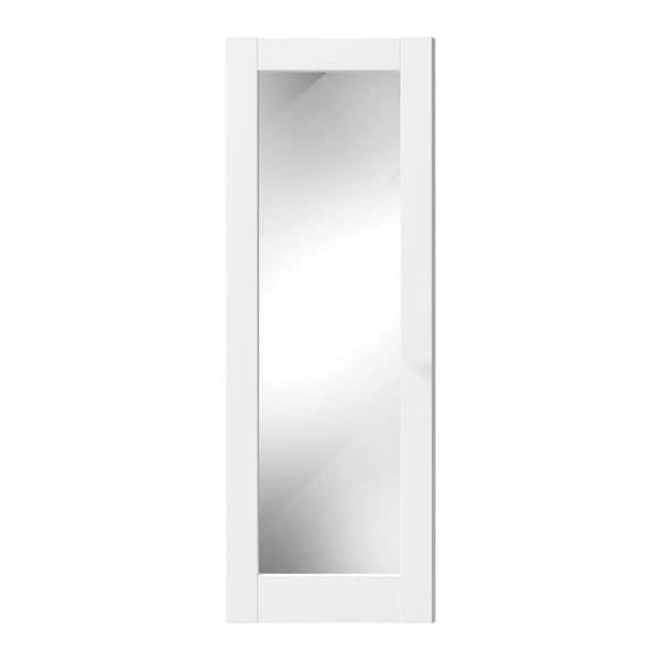30 in. x 80 in. MDF, White Primed, Full Lite, Solid Core Mirrored Glass, Composite No Bored Interior Door Slab