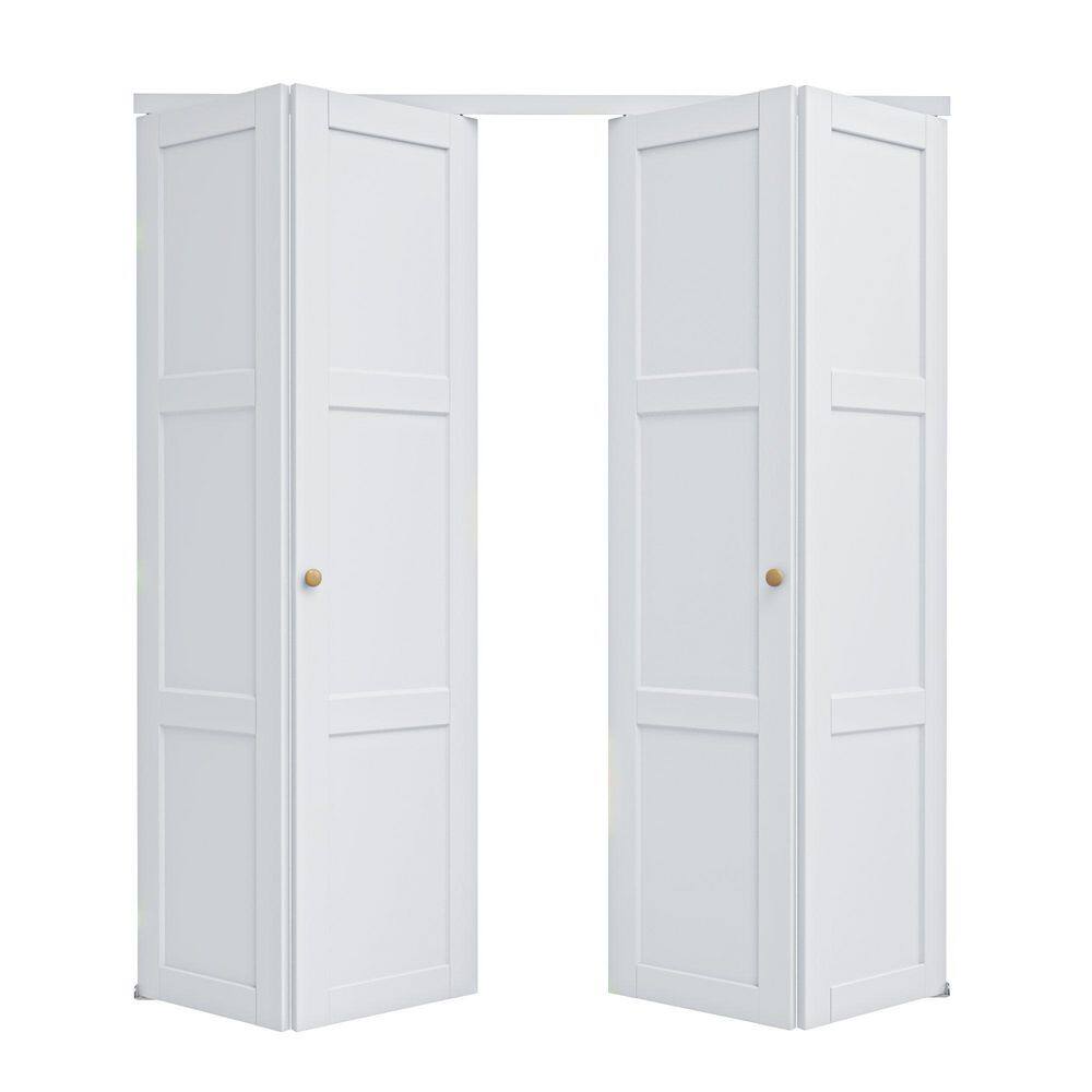 72 in. x 96 in. 3 Panel Solid Core MDF White Primed Composite Interior Closet Bi-fold Door with Hardware price history on PriceWatchPro