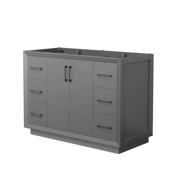Wyndham Collection Strada 47.25 in. W x 21.75 in. D x 34.25 in. H Single Bath Vanity Cabinet without Top in Dark Gray