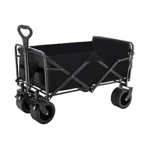 7 cu. ft . (36 in. x 21 in. x 15 in.), Metal Oversized Outdoor Folding Garden Cart, Expandable Side Pockets