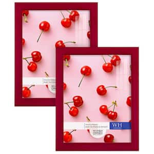 Woodgrain 8 in. x 10 in. Cherry Red Picture Frame (Set of 2)