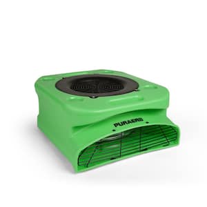 1/4 HP Low Profile Air Mover Carpet Dryer Blower Floor Fan with 1100 CFM, GFCI Daisy Chain, Green